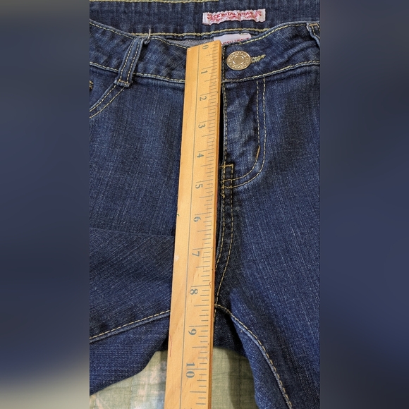 Junior's Crystal Vogue Blue Denim Jeans, Size 9 Jr. - Picture 7 of 7